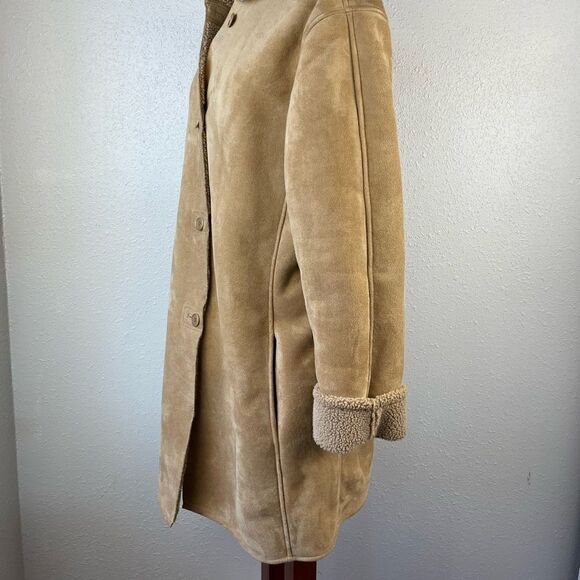 Lands End Faux Shearling Button Down Jacket Size 10-12 EUC - Picture 4 of 10